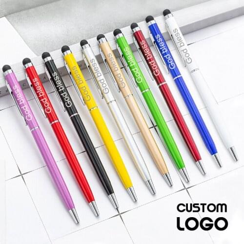 Customiz Logo Point Pen Metal Capacitance Pen Touch Screen Head Mobile Phone Touch Pen School Office Advertising Special Pen
