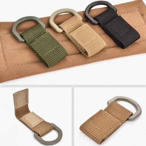 Outdoor Tactical Molle Webbing Buckle Climbing Belt D-Ring Carabiner Buckle Hunting Camping Hanging Backpack Key Hook Clasp
