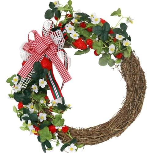 Wreath Artificial Garland Green Housewarming Christmas Wall Decoration Corn Poppy Flower 45x40cm Outdoor Door Hanging Decorative