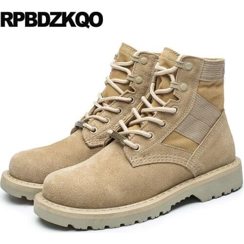 High Top Retro Combat Boots Army Men Desert Italian Shoes Tactical Lace Up Ankle Short Autumn Booties Mesh Platform Military