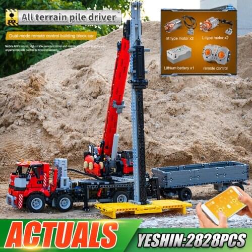 MOULD KING 17003 High-Tech Car Toys The APP RC Motorized All-terrain Pilling Platform Building Blocks Bricks Kids Christmas Gift