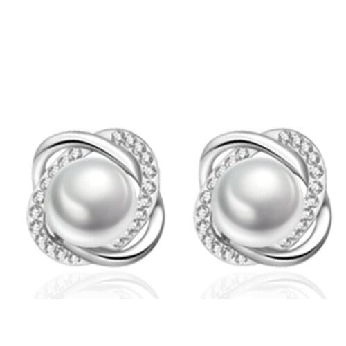 South Korean style earrings with the fashion of Simulated-pearl buck wholesale