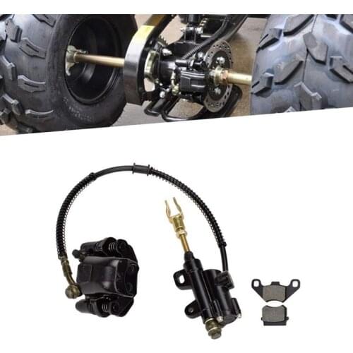 Rear Brake Master Cylinder Caliper Assembly with Replaced Disc Brake Pad for 50Cc 70Cc 90Cc 110Cc 125Cc ATV Taotao