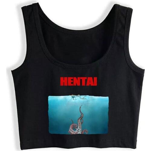 Crop Top Female Hentai Hip Hop Black Custom Tops Women