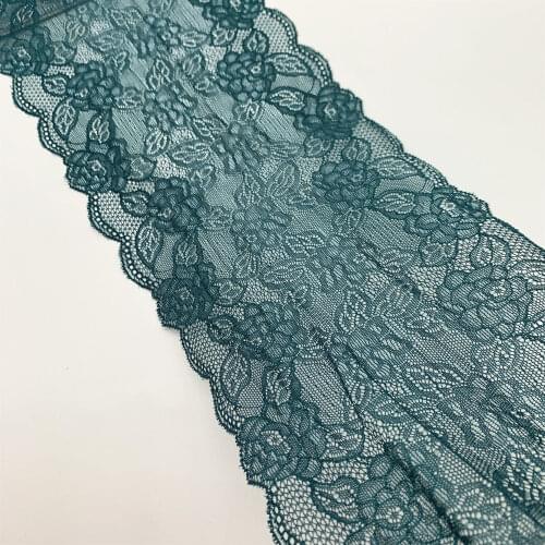 3y/lot Width 18cm Soft Dusty Emerald Stretch Lace Skirt Hem Dress Underwear Sewing Craft DIY Apparel Fabrics Lace Lingerie