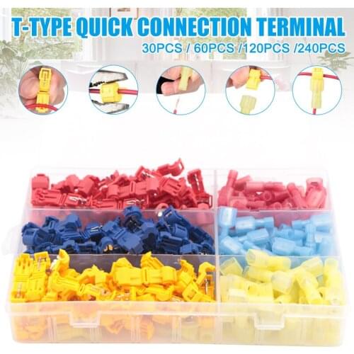 30/60/120/240pcs Quick Electrical Cable Connectors Snap Splice Lock Wire Terminals Crimp GQ