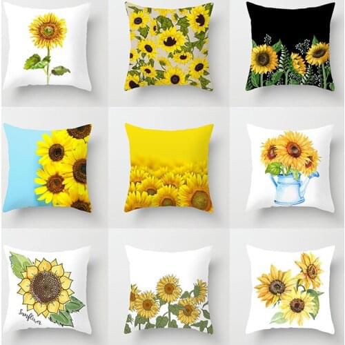 45cm Sunflower Pillowcase Cushion Cover Bed Sofa Pillow Cover Decorative Pillow Case Home Decoration