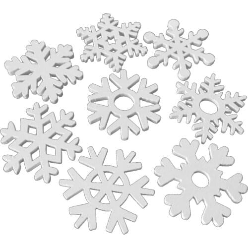 50Pcs Christmas Hanging Ornament Decor,Wooden Snowflakes Christmas Decorations,Decorating Christmas Tree,Party,House