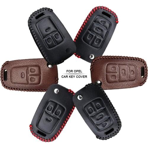 Car Accessories Key Cover Case For Opel Astra H Insignia Corsa Vectra Vivaro Mokka Hand-woven Smoky Grey Metal Keyring Keychain