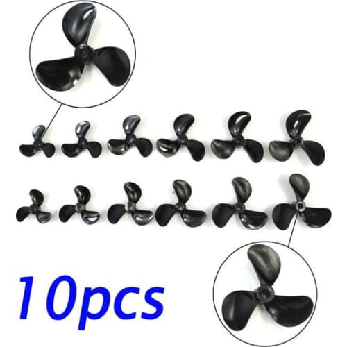 Free Shipping 10pcs RC Model Boat 3-blades plastic propellers Positive/opposite props 28/32/36/40/44/48mm shaft diameter 3/4mm