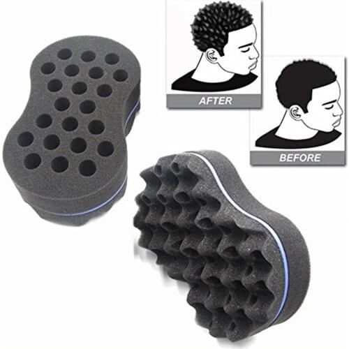 Brand Double Sided Wave-shaped Sponge Brushes Multi-holes Side Braid Twist Hair Curl Wave Hair Sponge Brush Hair Styling Tools
