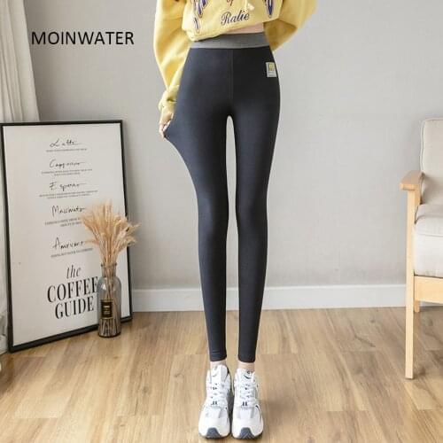 MOINWATER Women New Skinny Pants Female High Elasticity Casual Legging Lady Black Grery Tight Trousers MP2019