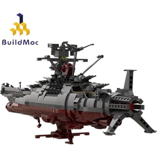 Buildmoc MOC-31693 Classic Animation Space Battleship Yamato Famous Military Weapon Space Ship Model Building Blocks Kids Toys