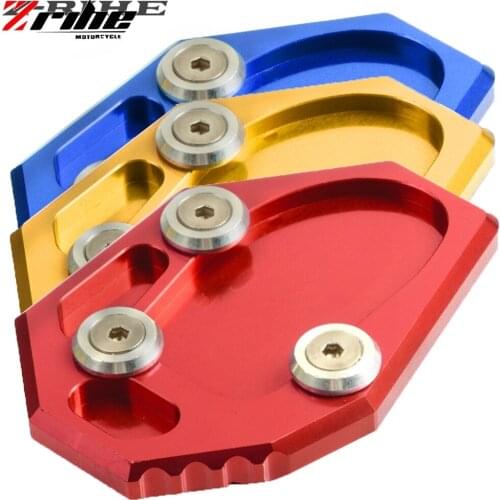 CNC Aluminum Motorcycle Side Stand Pad Enlargement Plate Kickstand Extension For Yamaha MT-07 MT07 FZ07 FZ-07 2014 2015 2016