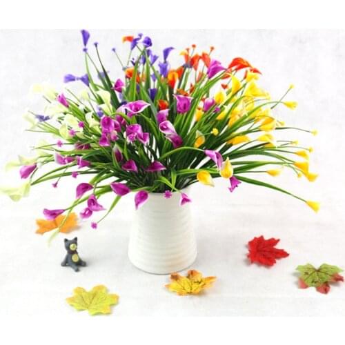 Eucalyptus Flower Protea Spring Grass Peony Calla Lily Babysbreath Bellflower Fake Artificial Plant Outdoor Faux Plastic Decor