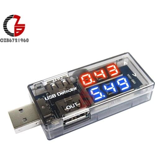 Dual Ouput USB Tester Digital Voltmeter Ammeter USB Charger Doctor Current Voltage Meter Volt Detector Red Blue Dual LED Display