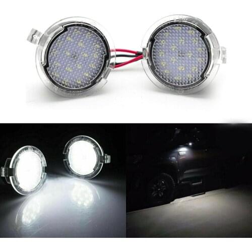 Fuleem 2PCS White LED Side Mirror Puddle Lights 18LED For Tundra Sequoia 2007-2019