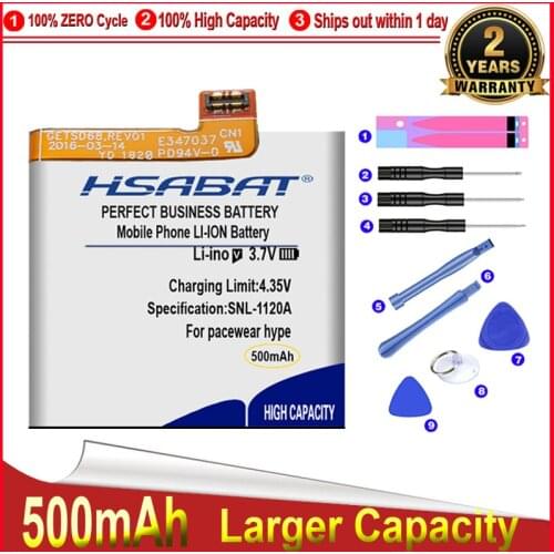 HSABAT 0 Cycle 500mAh Battery for Pacewear Hype High Quality Mobile Phone Replacement Accumulator