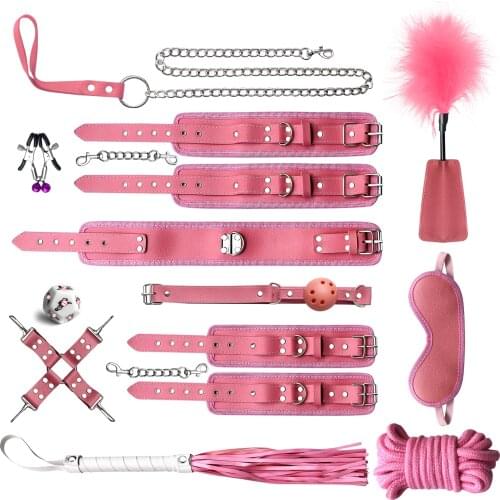 Sex Toys for Women Leather Mask Handcuffs Fox Tail Whip Spanking Anal Plug Butt Bdsm Vibrator Bondage Adult Games