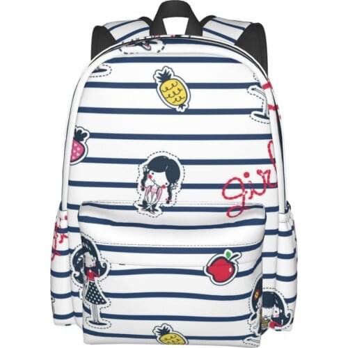 Classic Stripe Womens Girls Backpacks for School Travelling Hiking Camping Teenage College Backpack Casual Daypacks