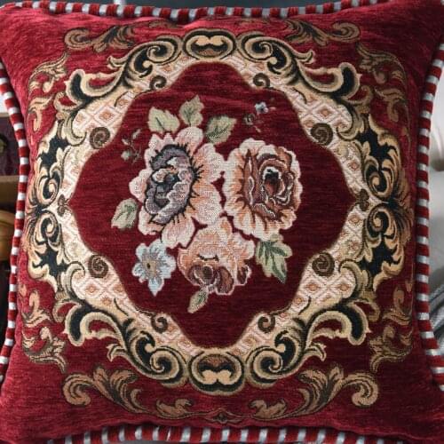 European Court Cloth Art Home Embroidery Rectangular Living Room Car Chair Cushion Sofa Pillow Set