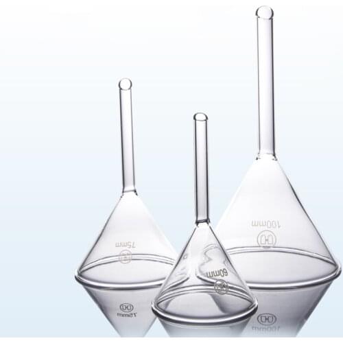 All sizes 40mm to 150mm Lab Triangle Glass funnel Thicked Borosilicate Glass Funnel Laboratory Equipment