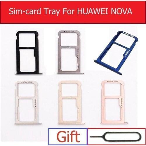Sim & Micro SD Card Tray For Huawei NOVA CAN-L01 L02 L03 L11 L12 L13 Memory &SIM Card Connector Holder adapter Replacement Parts
