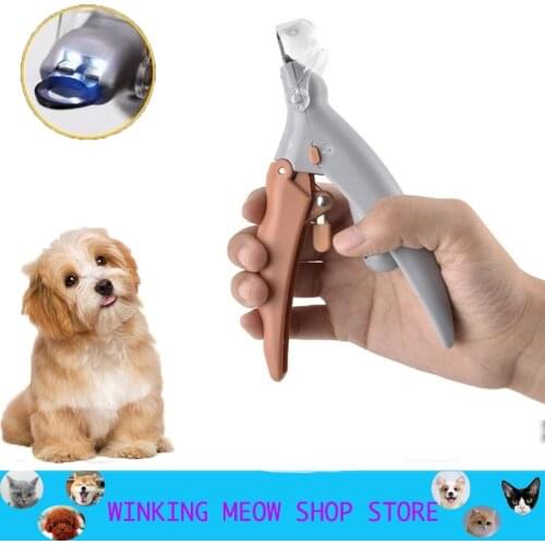 Pet Dog Cat Nail Clippers Trimmer with Led Light Stainless Steel Grooming Professionals Pet Nails Cutting Scissor Animal Supplie