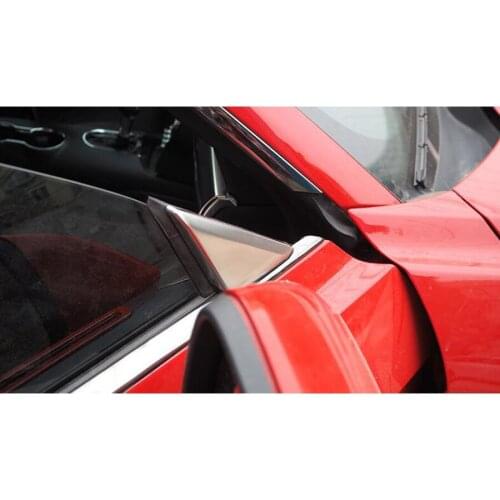 For Ford Mustang 2015 2016 2017 2pcs Car Exterior Car Front Door Window Triangle Cover Trim Bezel Stickers Styling ABS