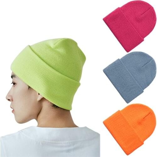 Knitted Hats For Men Outdoor Casual Beanie Hats Winter Solid Color Caps Classic Brimless Dome Cap Womens Knitting Hat Unisex