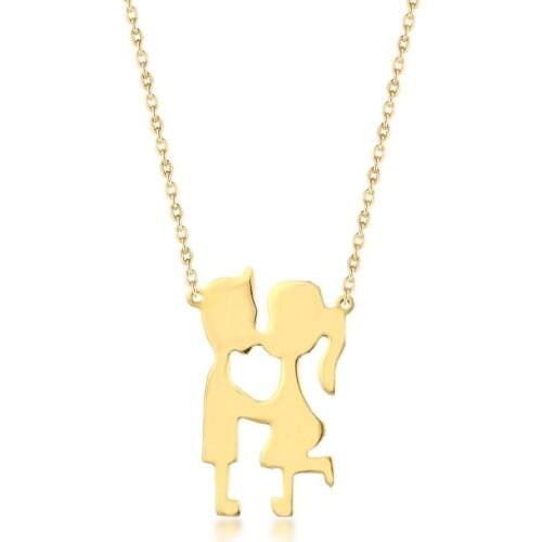Personalized Darling Style Gold Colored Silver Women Necklaces Romantic Pendant 925K Silver Women For Gifts