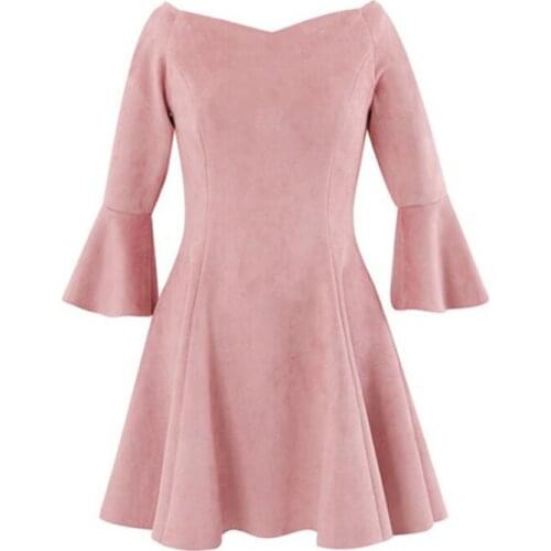 Casual Boho Solid Dresses Women Summer Dress 2020 Elegant Party Black Mini Off Shoulder Vestidos Pink Sexy Beach Sundress