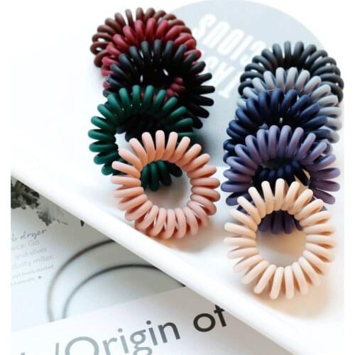 1PC Korean Elastic Hair Bands Fashion Telephone Wire Hair Ties Donut Ponytail Hairstyle Gum Women Girls Spiral Scrunchies Set