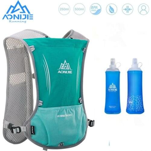 AONIJIE E913 5L Hydration Backpack Rucksack Bag Vest Harness with Water Bladder 450ml Soft flask Hiking Camping Running Marathon