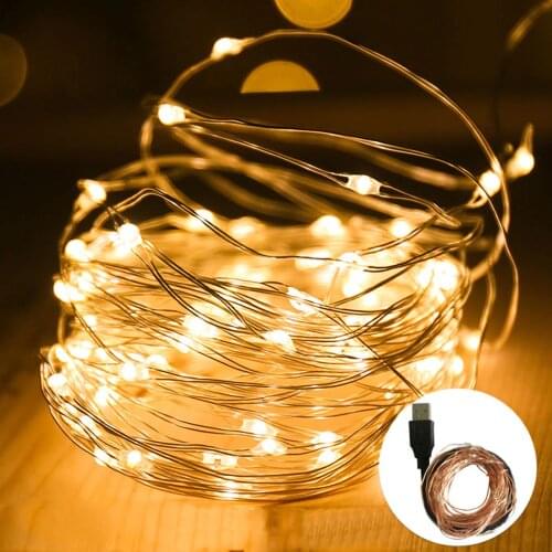 1M Led Fairy Lights USB Powered Silver Wire Starry Fairy Lights Waterproof String Lights For Indoor Outdoor Party Wedding Decor