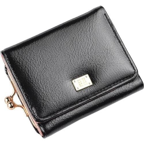 Trend Small Purse Women Short Paragraph Simple Fashion Folding Student Wallet Buckle Card Bag