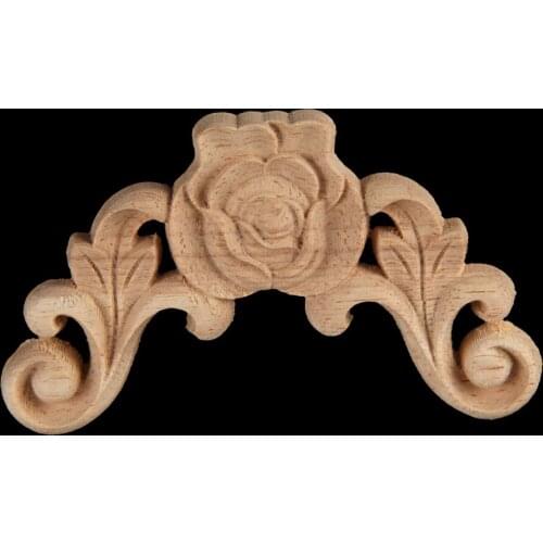 10PCS Vintage Wood Carved Corner Onlay Applique Frame Door Decorate Wall Doors Furniture Decorative Figurines Wooden Miniatures