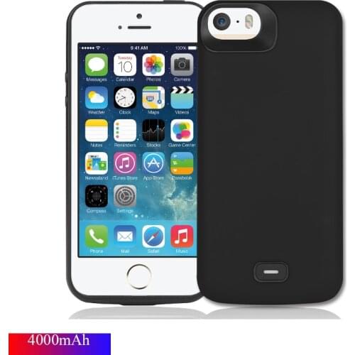 4000mAh Power Bank For iPhone 5 5S SE 2018 Charger Case Battery Charging Back Cover Silicone shockproof Battery Case