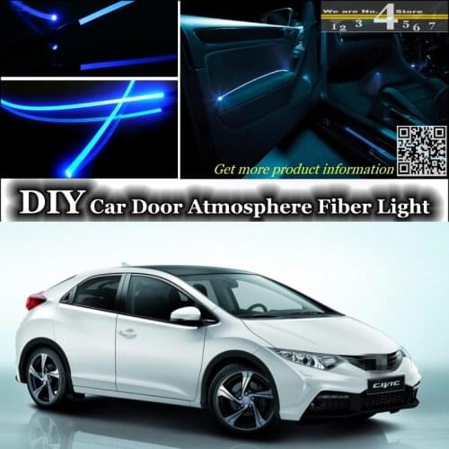 Interior Ambient Light Tuning Atmosphere Fiber Optic Band Lights For HONDA Civic Inside Door Panel illumination Not EL light
