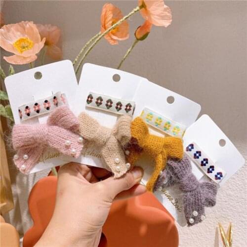 Korean Style Knitted Hair Pins Baby Girls Butterfly Hair Clips Hair Accessories Children Kids Hair Wear Hair Styling Tools