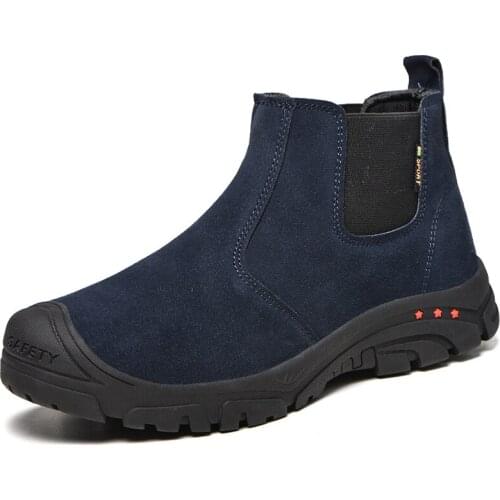 Safety Shoes Men Winter Boots Indestructible Work Boots New Chelsea Boots Men Welding Shoes Puncture-Proof Safety Boots Footwear