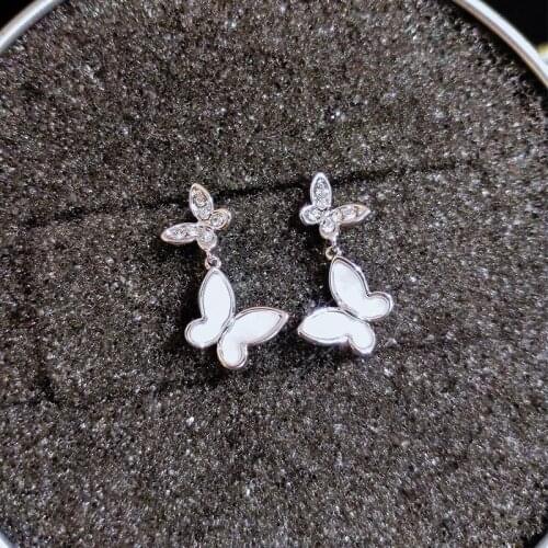 925 Sterling Silver Diamonds Earring Women Fine Jewelry Christmas Engagement 925 Silver Earrings Wedding Anniversary Gift