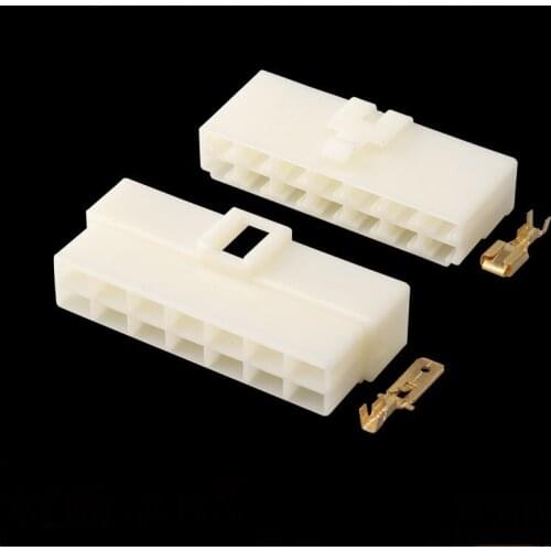 100 sets DJ7141-6.3-11-21 14p DJ7141 storage battery electric connector and Pin wiring harness plug connectors 6.3 car plug