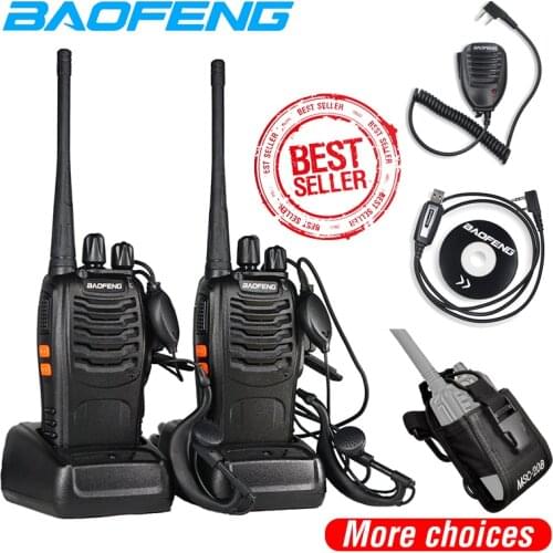 2PCS Baofeng BF-888S Walkie Talkie 5W UHF 400-470MHz Two way radio Portable cb radio comunicador 16CH Transceiver for hunt hotel