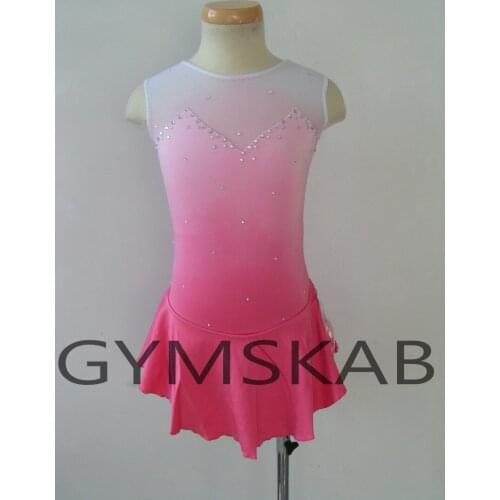 2018 Graceful Figure Skating Dress Womens Girls Customized Ice Skating Dress Sleeveless Gymnastics Costume 6429