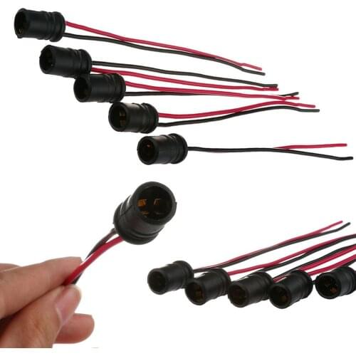 5Pcs T10 W5W Rubber Car LED Light Bulb Socket Lamp Holder Connector Base Cables