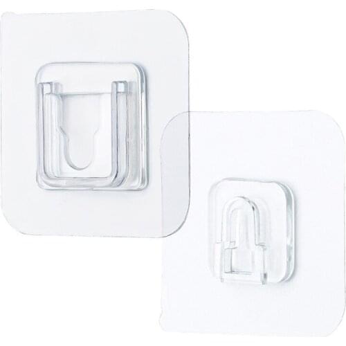 Multi-Purpose Hooks 50 Pairs Double-Sided Adhesive Wall Hooks Waterproof Wall Hanger Transparent Suction Cup