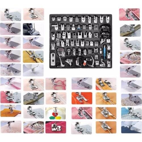 62pcs Multi-functional Domestic Sewing Machine Presser Feet Set Accessories Tool for Brother,Babylock,Singer,Janome,Elna,Toyota