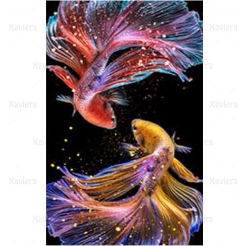 Diy 5D Diamond Painting Koi Red Yellow Goldfish Diamond Embroidery Art Poster Cross Stitch Good Luck Rhinestone Handmade Picture