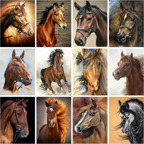 Diamond Painting Horse Rhinestone Pictures Full Set Embroidery Animals Cross Stitch Mosaic Full Layout Decoration Home
